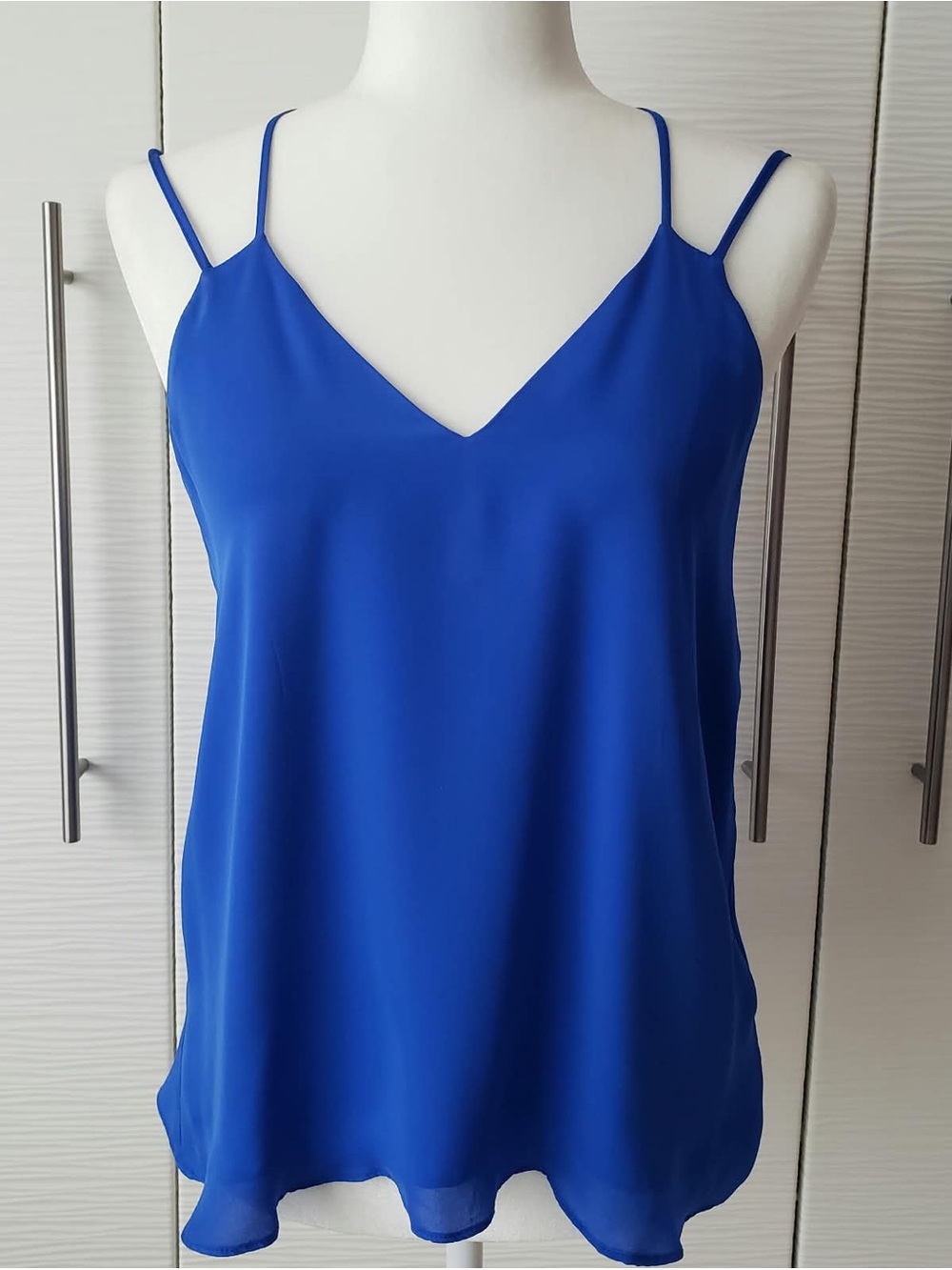 Silk Parker Royal Blue V-Neck Spaghetti Strap Camisole